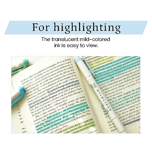 Double-Ended Creative Highlighter set of 40 colors original pen pouch (Blue)