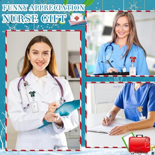 Qilery 50 Pcs Nurse Badge Reels Bulk Retractable Nurse Badge Holder Bling Scrub Life ID Name Holder with Alligator Clip for CNA Week Doctor Medical Assistant Appreciation Gifts