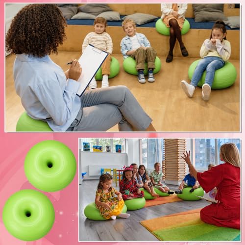 CHMKMPZG Green 17.3in Inflatable Yoga Ball Chair - Anti-Slip Donut Stability Stool