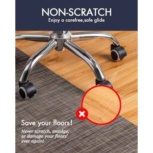 Office Chair Mat for Hardwood Floor Under Desk Computer Rolling Chair Mat for Wood/Tile Floor Non-Slip Heavy Duty Desk Rug PVC Plastic Hard Floor Protector 45"x 53" (Dark Walnut)