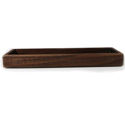 Wood Pen Tray Desktop Office Storage Box Coin Keys Holder