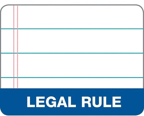TOPS The Legal Pad Writing Pads, Glue Top, 8-1/2" x 11", Legal Rule, 50 Sheets, 12 Pack (7523)
