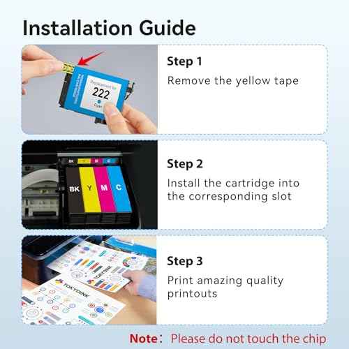 TOKYOINK 222XL Ink Cartridges Combo Pack Remanufactured Replacement for Epson 222 Ink Cartridge 222XL 222 XL Works for WF-2960, XP-5200 Printer (Black, Cyan, Magenta, Yellow 4 Pack)