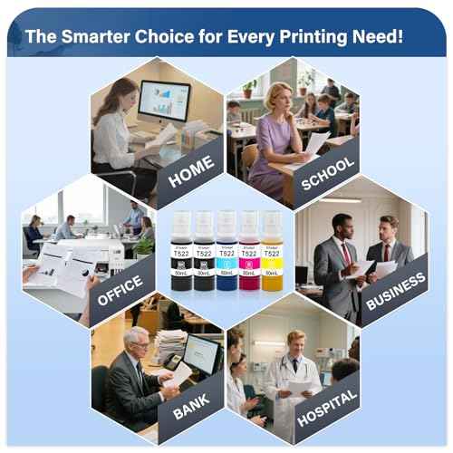 502 Ink Refill Bottles 4 Pack for Eco Tank ET-3850 ET-3760 ET-2850 ET-4760 ET-4850 ET-15000 ET-4750 ET-3750 ET-2750 ET-2760 ET-3830 ET-3710 Printer, T502 Ink Refill Bottles Combo Pack(BK C M Y)