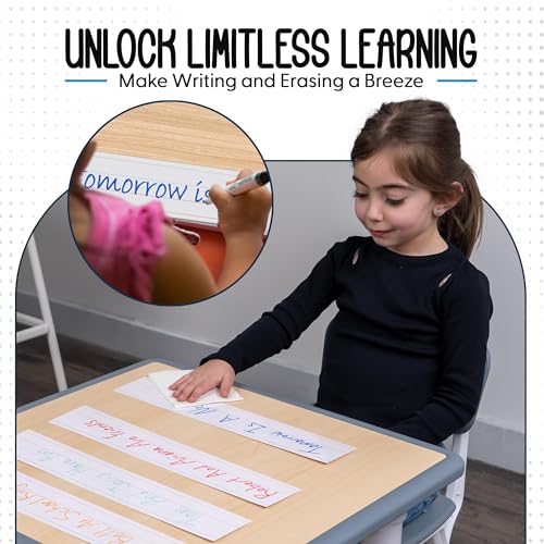 Essex Wares 50 Pack White Dry Erase Sentence Strips 16x3 Inches Classroom Use