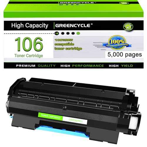 greencycle 1PK Compatible Toner Cartridges Replacement for Canon 106 Black Toner Cartridge CRG 106 Use for imageClass MF6530 MF6540 MF6550 MF6560 MF6590 MF6595 MF6595CX Printer (Black, 5000 Pages )