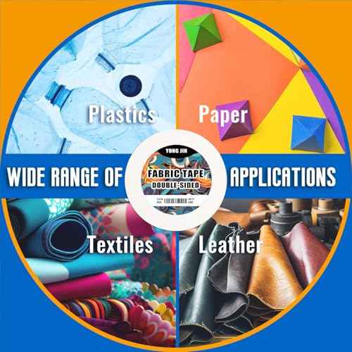 YONGJIN Double-Sided Fabric Tape (2 Rolls) - No Sewing or Ironing Required, Perfect for Quick Clothing Repairs, Fabric Bonding, Adhesive Cloth Tape for Hemming and DIY Crafts (1/4inch+1/2inch)