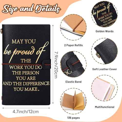 Booson 20 Pcs Employee Appreciation Gifts Inspirational Leather Notebooks Bulk Encouragement Journals Motivational Ballpoint Pens Thank You Gifts for Nurse Teacher Coworker Women Men