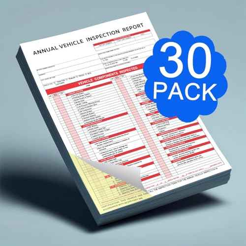 Annual Vehicle Inspection Report Form 30-pk 3-Ply Carbonless Red FMCSA Label Aluminum