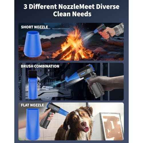 Compressed Air Duster-130000RPM Super Power Cordless Electric Air Duster, Rechargeable Brushless Motor, with LED Light, 3-Gear Adjustable Dust Blower for Computer, Keyboard, Outdoor, House and Car