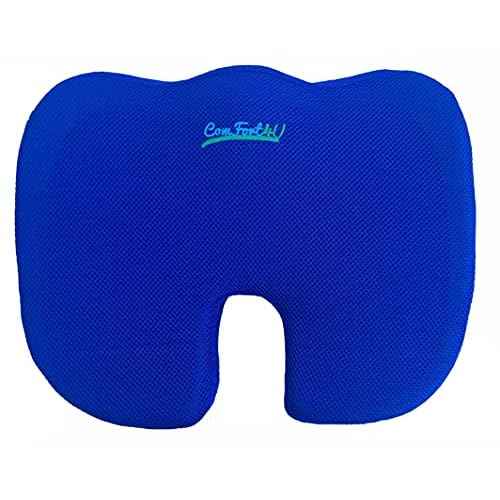 Orthopedic Memory Foam Seat Cushion for Car seat - Office Chair - Gaming Chair - Boat seat - Tailbone Cushion - Coccyx Cushion - Sciatica Pillow for Sitting (Blue, Mesh)