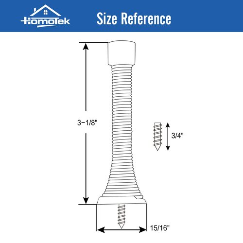 HOMOTEK 12 Pack Black Spring Door Stops,3-1/8" Heavy Duty - Flexible Door Stopper with Low Mounted Black Rubber Bumper Tips