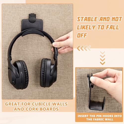 Adjustable Cubicle Hooks & Headphone Stands Set for Office & Home