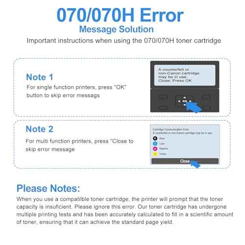 070H 070 Black Toner Cartridge - Replacement for Canon 070 Black Toner Cartridge 070H CRG070 CRG-070 Work for Canon imageCLASS MF465dw MF462dw MF460dw LBP246dw LBP247dw LBP247dw LBP243dw Printer