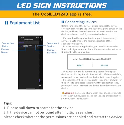 7''x3'' Bluetooth LED Sign for Car - Programmable RGB Matrix DIY Scrollable Display
