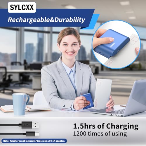 Blue Rechargeable Electric Letter Opener with Safe Cutting - Office & Home Mail Opening Tool