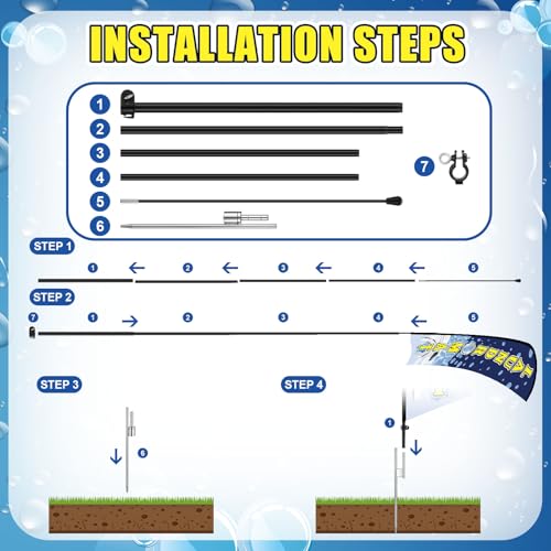 Laundromat Feather Flag Pole Kit Advertising Feather Banner 15 ft Sign with Flag Pole Kit and Ground Stake