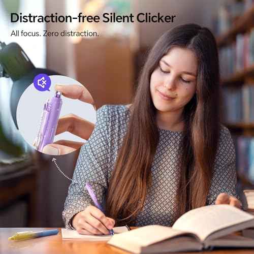WRITECH Gel Pens Fine Point: 1.0mm Black Ink Retractable 4ct Smooth Writing with Aesthetic Gradient Color Barrel for Journaling Note Taking Silent Click No Smear Nebula Pen Set