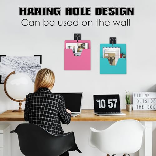 MFTEK Magnetic File Holder 6 Pockets Light Color-Mix Office Organizer
