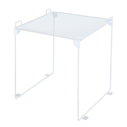 Panelee Shelf for School Collapsible Locker Organizer Stackable Metal, Organization Gym, Accessories for Standard Size Locker Work Kitchen Office Bathroom(Single Layer,White)