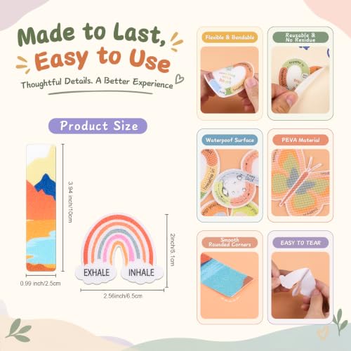 Sensory Stickers for Calm & Focus - 102 Pieces with Dual Textures & Mindfulness Designs