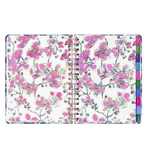 Lilly Pulitzer Large Monthly Planner August 2025 - December 2026, Monthly Agenda & Calendar, Stickers, Pockets, & Spiral Binding (Sapphire Pool Barefoot Beachcomber)