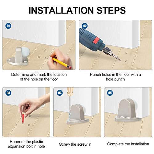 Floor Door Stopper with Rubber pad 2pack, Circle Shaped Door Stopper, Protecting Wall (2.7inch x 15pack, Satin Nickel)