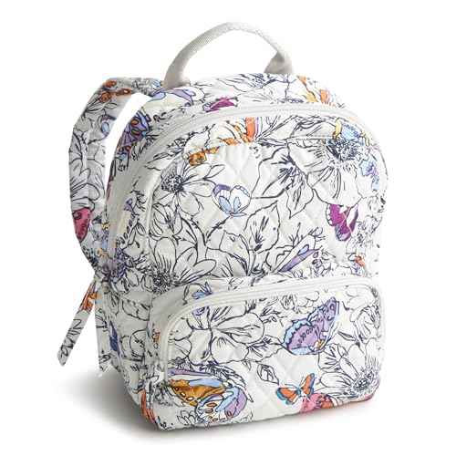 Vera Bradley Women's Premium Cotton Mini Banbury Backpack, Wing + Bloom, One Size