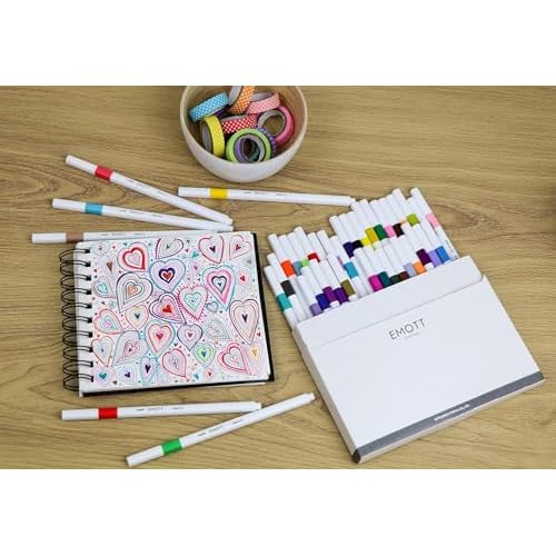 Emott Fineliner Pen Set #1, 40-Colors, Assorted