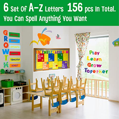288 PCS Alphabet Combo Set, Bulletin Board Letters Including 78pcs Uppercase Letters, 78pcs Lowercase Letters, 30pcs 0-9 Numbers & Punctuation, Chalkboard Classroom Letters for Home School Room Decor