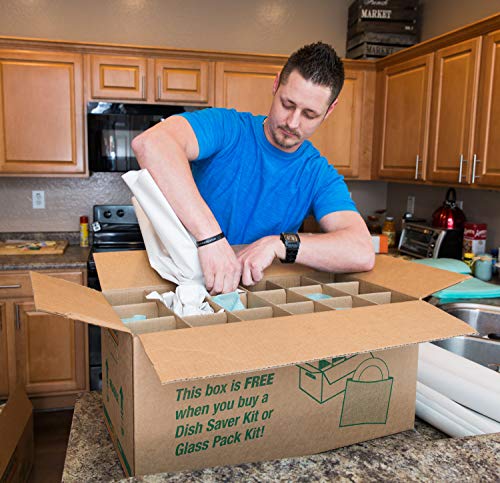 U-Haul Glass Packing Kit for Glasses and Stemware – Includes 1 Box,