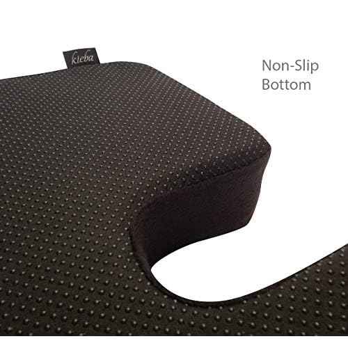 Kieba Coccyx Seat Cushion, Cool Gel Memory Foam Large Orthopedic Tailbone Pillow for Sciatica, Back, and Tailbone Pain (Black)