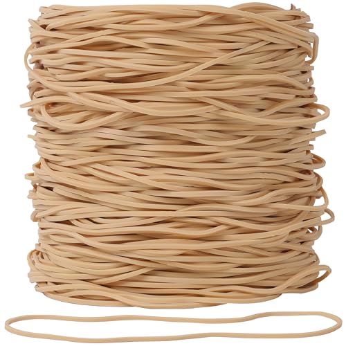 Beige Large Rubber Bands 7in 208pcs – 0.5lb, 14in Circ for Office, Trash Cans & DIY