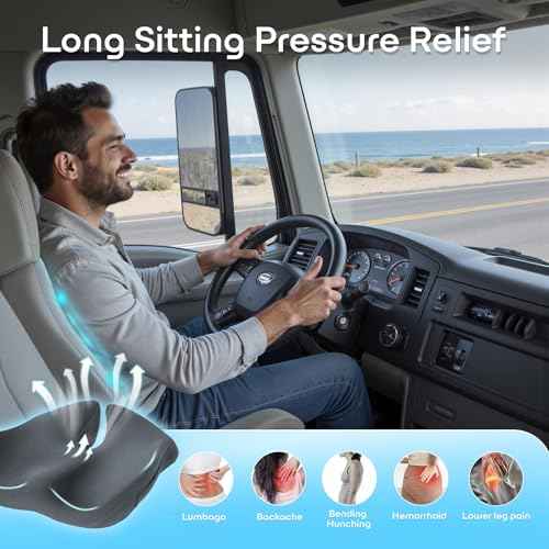 Seat Cushion Extra Large Memory Foam Cushion for Office Chairs Pressure Relief Seat Cushion for Long Sitting for Tailbone Pain,Back Pain,Coccyx Sciatica Pain Relief Pillow with Removable Cover