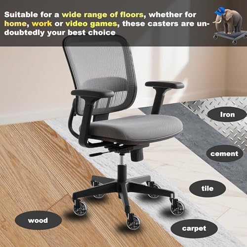 Heavy-Duty Office Chair Wheels Replacement Casters – Non-Marking Polyurethane