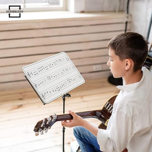 Scribbledo Music Staff Whiteboard - 5 Pack, 9x12 Dry Erase Boards with Erasers