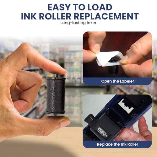 Perco Ink Roll for Perco Pro (1 and 2 Line) Price and Date Guns - Pack of 10 Replacement Inkers - Easy to Load, Premium, Clear & Bold Prints - Made in USA