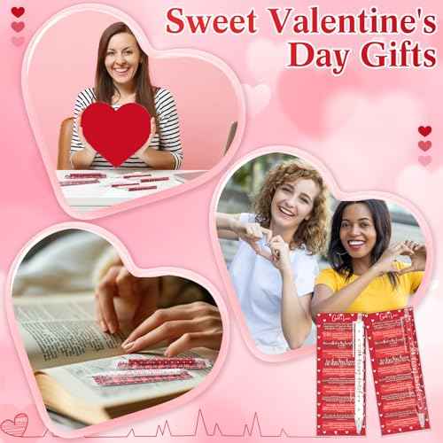 200 Pcs Valentine¡®s Day Christian Gifts Bulk Religious Valentine¡®s Day Ballpoint Pens Jesus Loves Me Pens Inspiring Quote Bookmarks Bible Verse Bookmark for Sunday School Church Friends