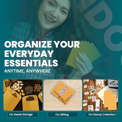 EnDoc Brown Kraft Coin Envelopes 500 Count 2.25x3.5 Small Gummed Seal