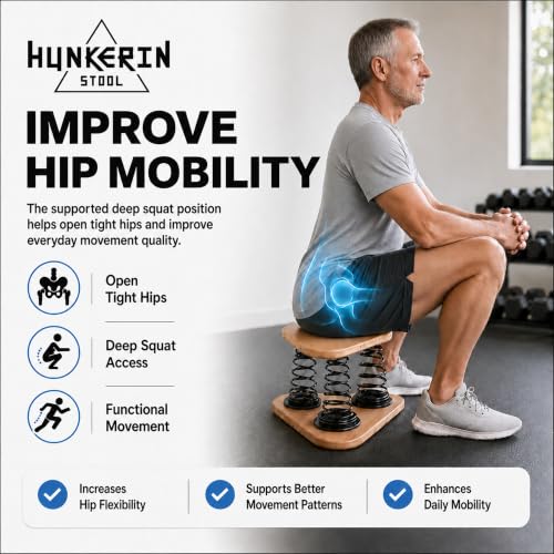 Hunkerin Stool Natural / Standard — Ergonomic Deep Squat Stool for Posture, Core & Mobility