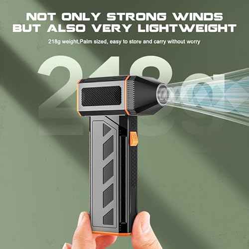 Cordless Electric Air Duster - 110,000 RPM Super Powerful & Rechargeable Air Blower for PC, Keyboard, Electronics, Car & Home Cleaning - Compressed Air Can Alternative with Single Nozzle