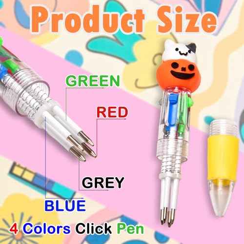 24Pcs Mini Multicolor Pens in One 4-in-1, Cute Pens Bulk for Party Favors and Birthdays, Delightful Ballpoint Pen Back To School Gifts Classroom Student Prizes