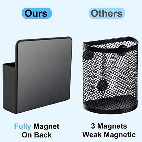 Magnetic Pen Holder,2 Pack Magnetic Dry Erase Marker Holder with Generous Compartments,Strong Magnet Storage Marker Pen Pencil Organizer for Refrigerator,Whiteboard,Locker Accessories