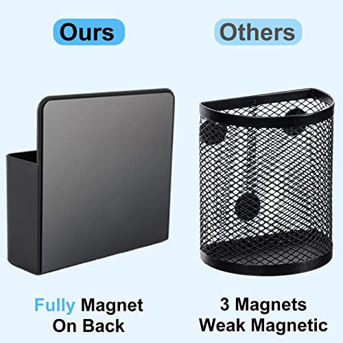 KITANIS Magnetic Pen Holder Black, 2 Pack, Strong Magnet & Adjustable Dividers