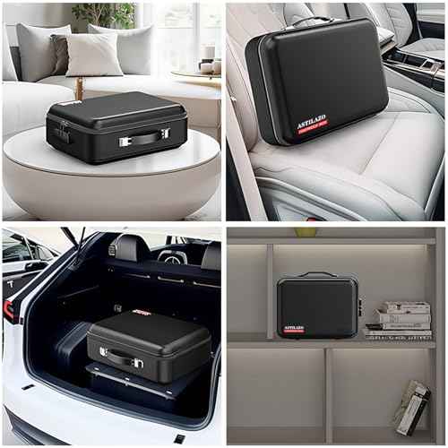 Fireproof Document Box with Lock, Hard Shell Case File Organizer for Important Documents - Waterproof Portable Fire Safe Storage Bag for Important Laptop, Papers, Passports at Home, Trip