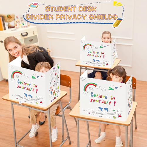 Desk Privacy Dividers 24 Pack - Cardboard Study Carrel Shields, 16 x 12 x 13 in