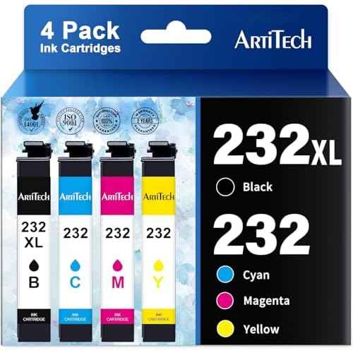 Remanufactured 232XL Ink Cartridges Replacement for Epson 232 XL Ink Cartridges Combo Pack for Expression Home XP-4200 XP-4205 Workforce WF-2930 WF-2950 (4 Pack)