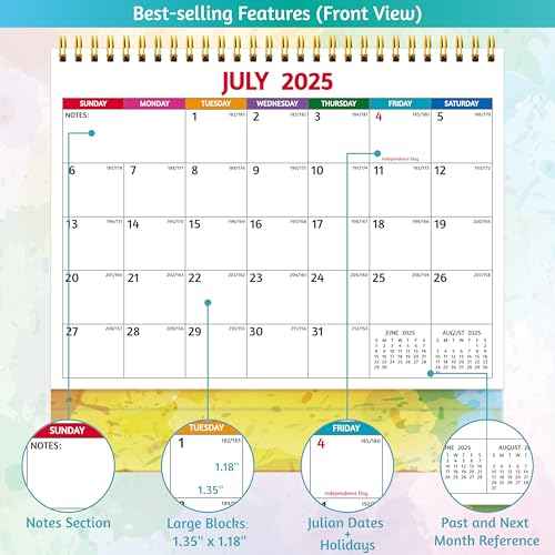 2026 Desk Calendar - Standing Flip 2026 Desktop Calendar, 10" x 8", Jan 2026 - Dec 2026, Large Blaocks with Notes, To-Do Lists, Yearly Overview, Thick Paper, Great for Easy Planning