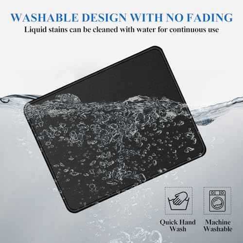 Mouse Pads, 3 PCS, Black Standard Mouse Pads, Office and Gaming,Stitched Edges, Rubber Anti Slip Base Mouse pad, Dirt Resistant, Durable, Square, 10.2 inches x 8.3 inches x 0.12 inches