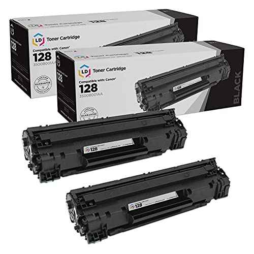 LD Compatible Toner Cartridge Replacement for Canon 128 3500B001AA (Black, 2-Pack) Compatible with FaxPhone: L100 & L190 | imageCLASS: D530, D550, MF4412, MF4420n
